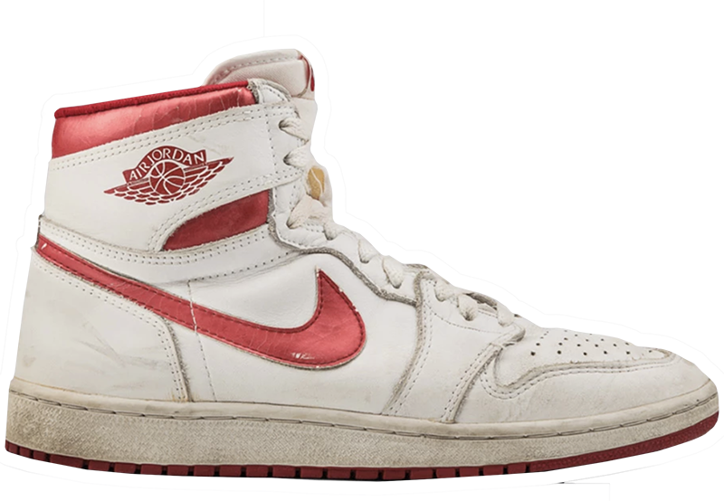 1985 Air Jordan White / Metallic Dark Red